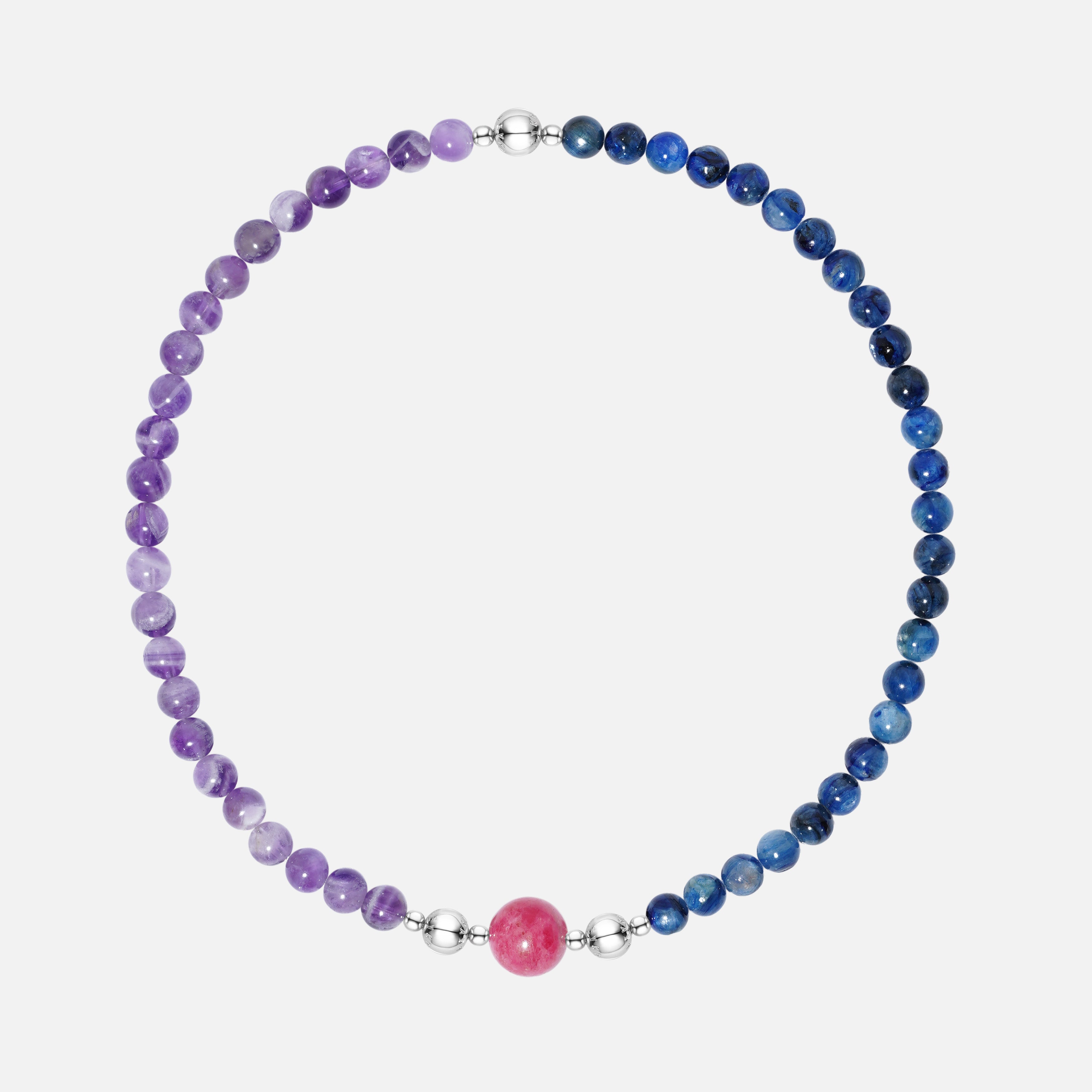 Amethyst & Kyanite Bracelets with Rhodonite Charm