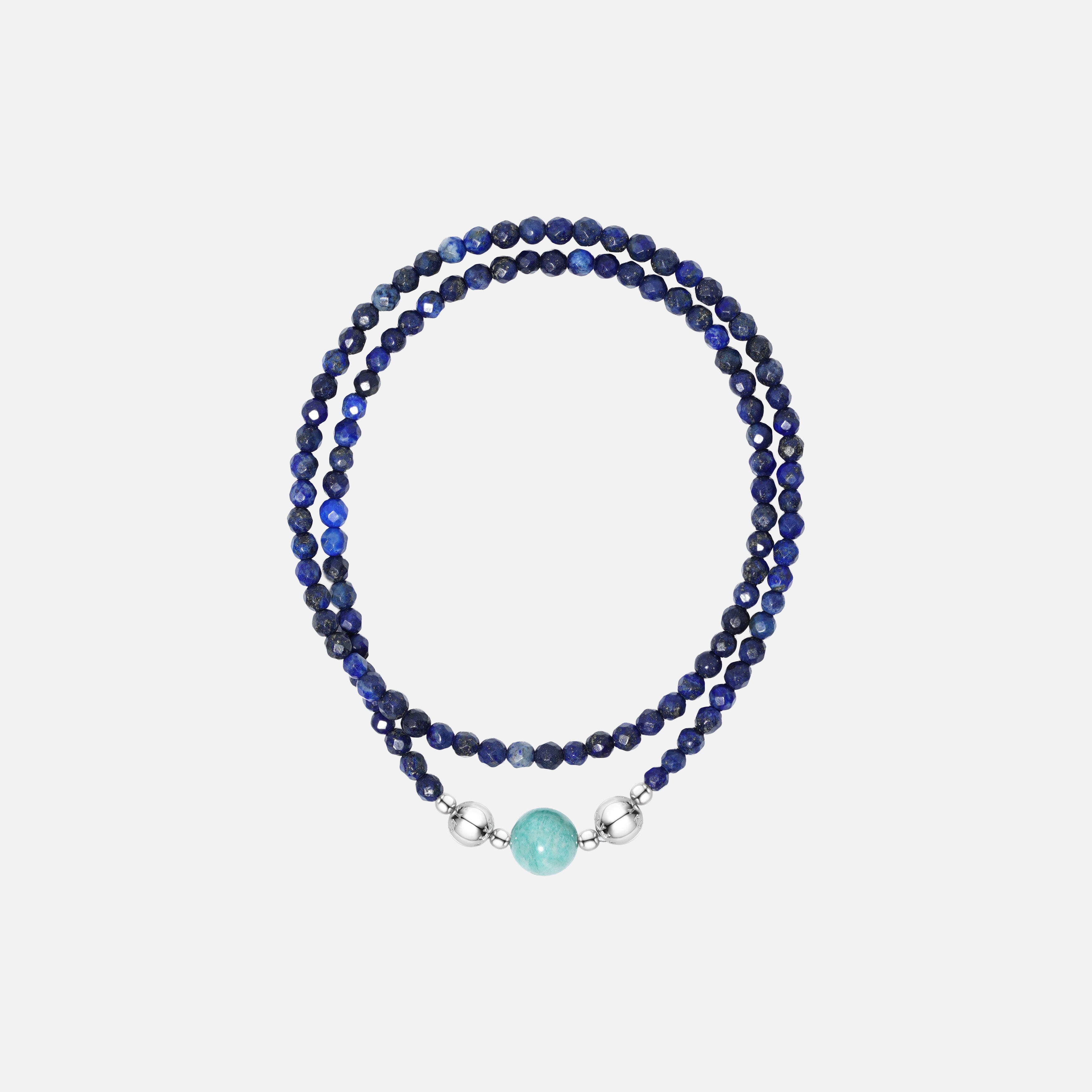 Lapis Lazuli Necklace with Amazonite Charm