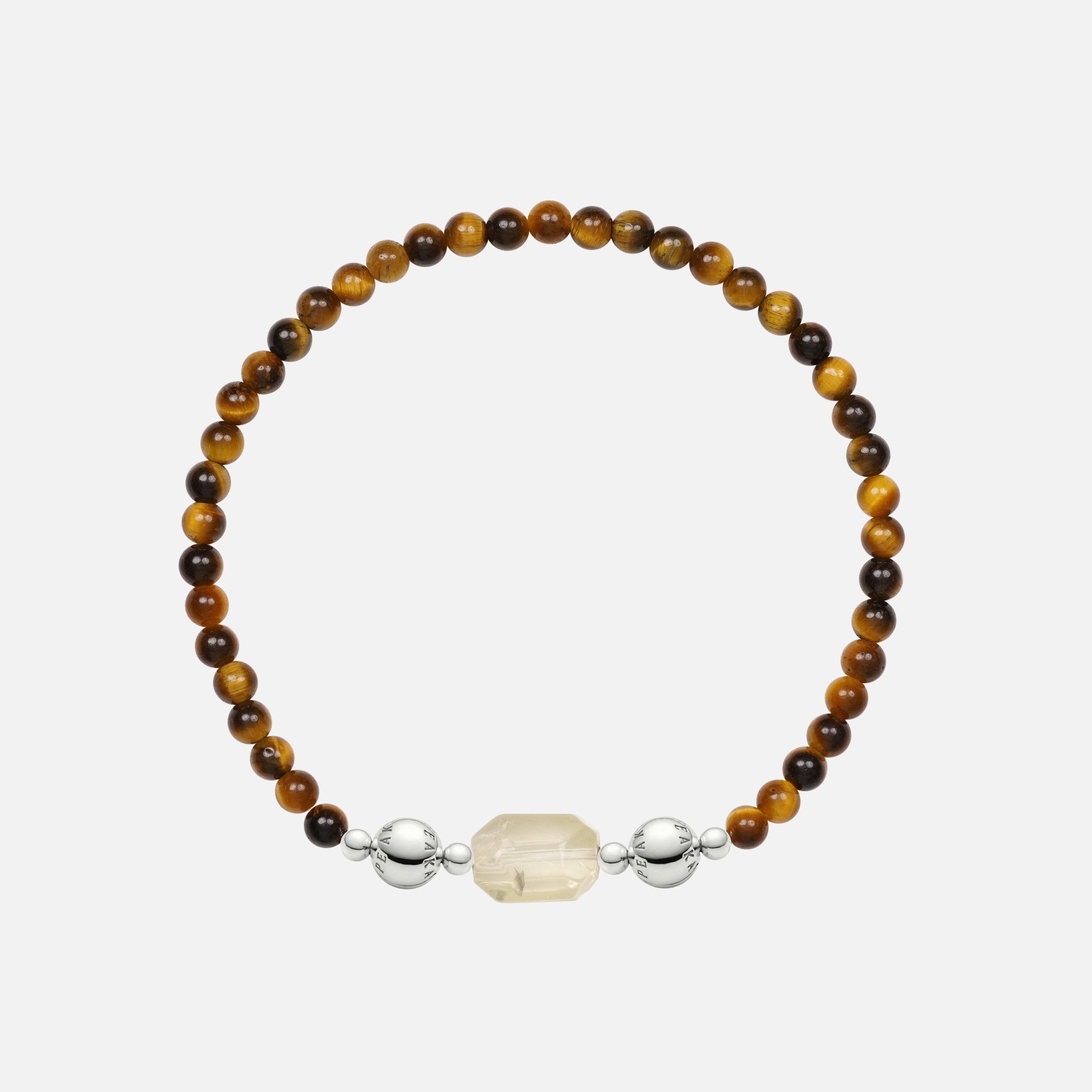 Citrine Charm & Tiger's Eye Bracelet
