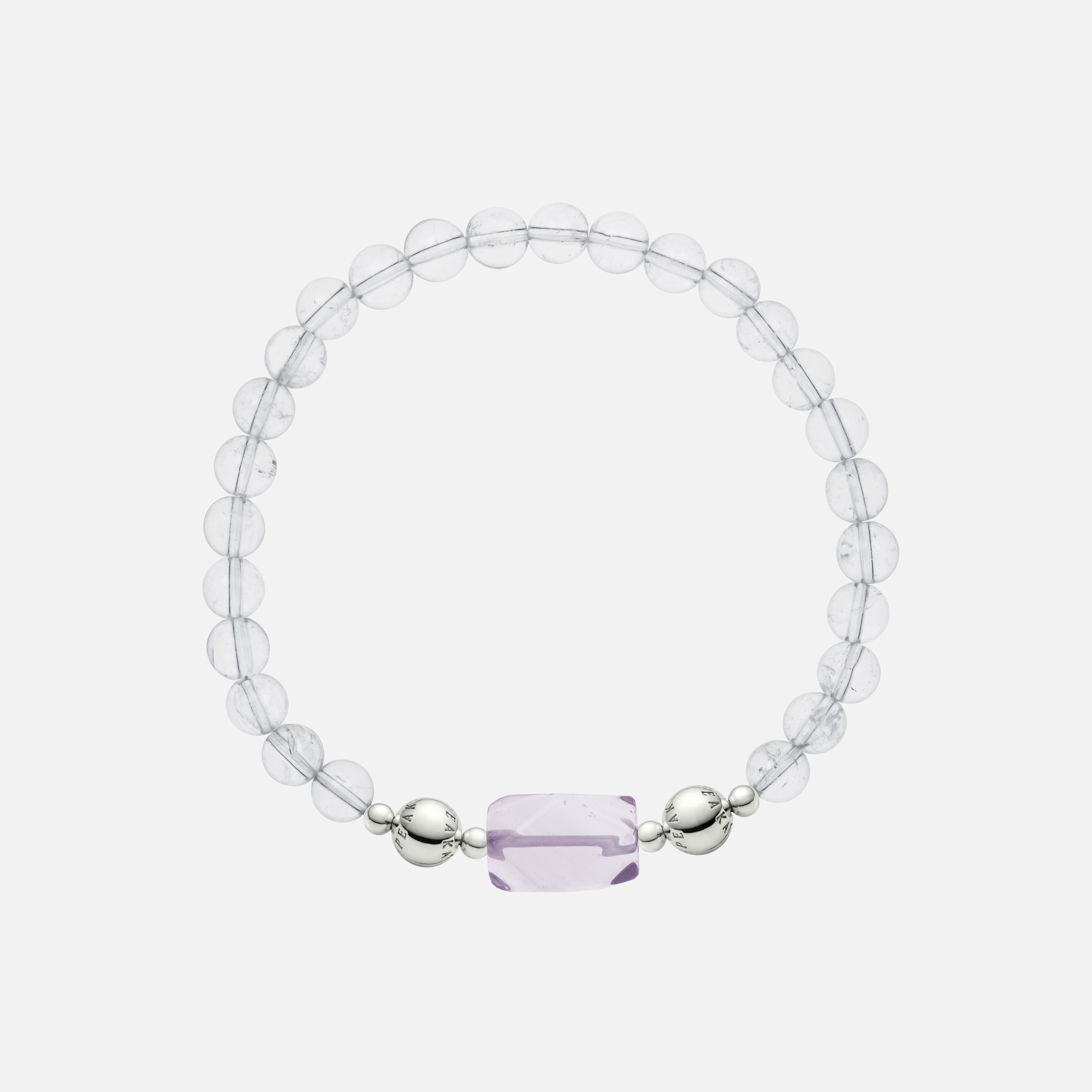 Bright Amethyst Charm & Clear Quartz Bracelet