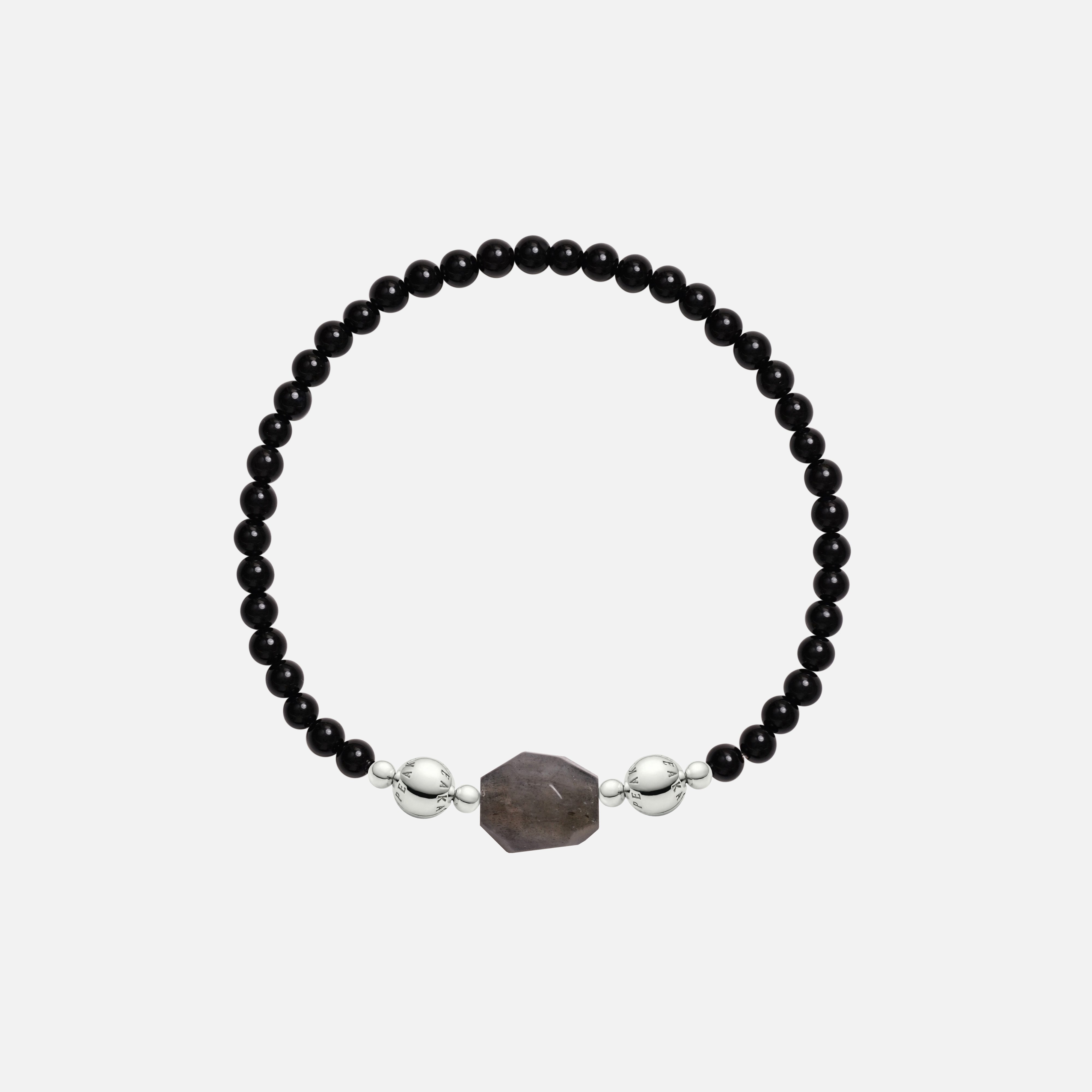 Moonstone Charm & Black Onyx Bracelet