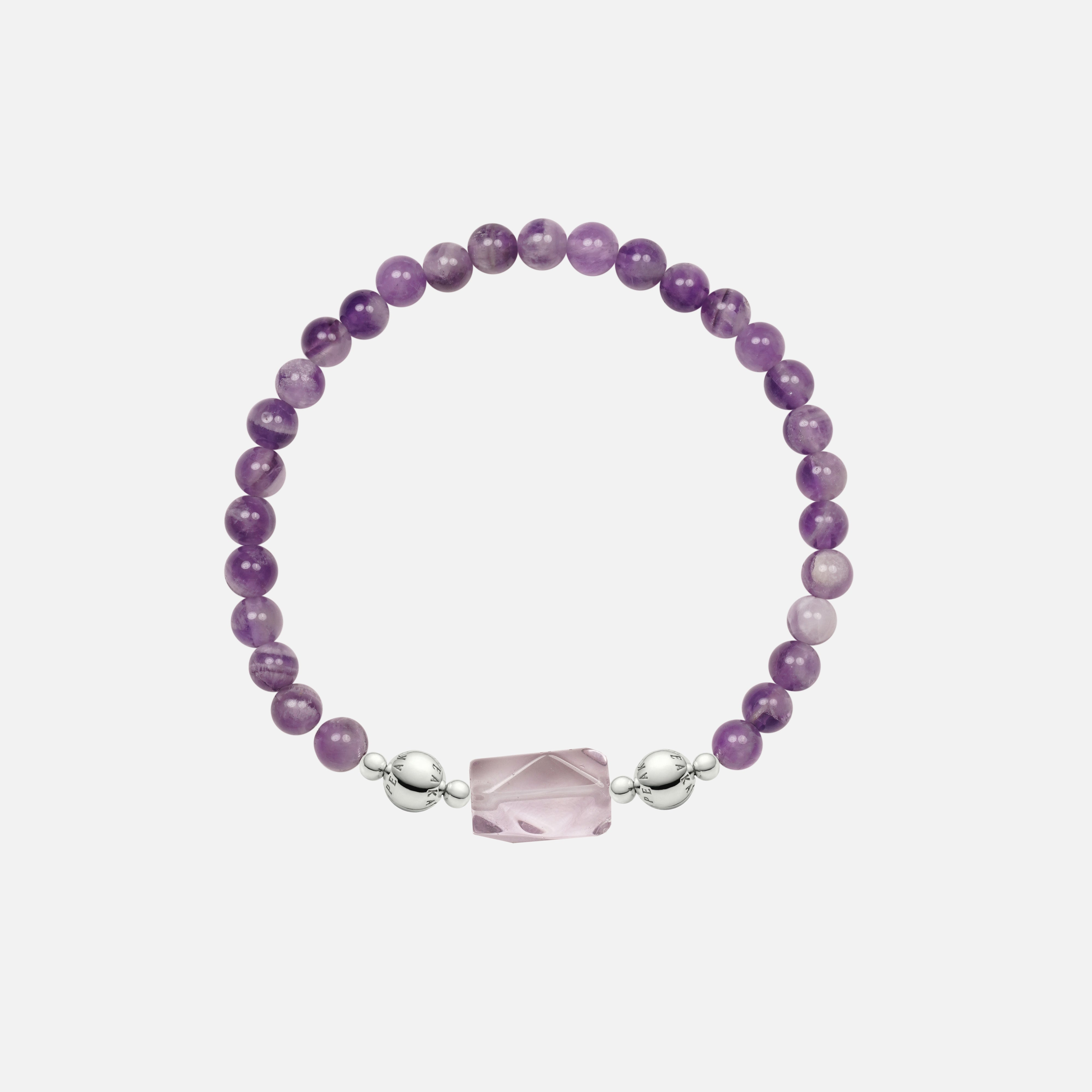 Bright Amethyst Charm & Amethyst Bracelet