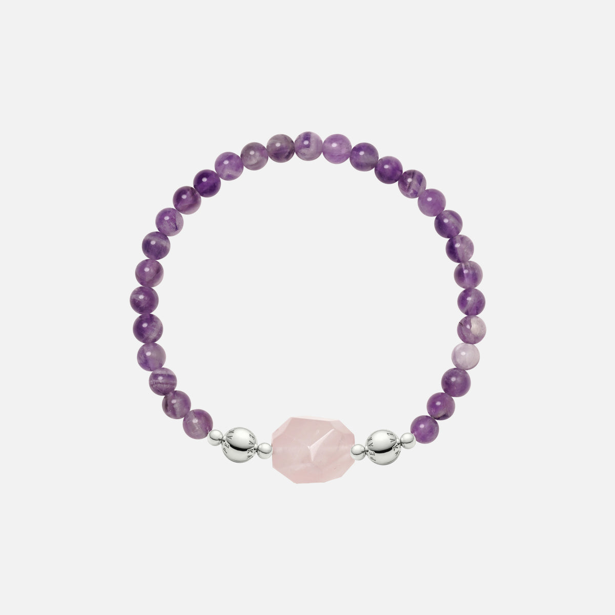 Rose Quartz Charm & Amethyst Bracelet